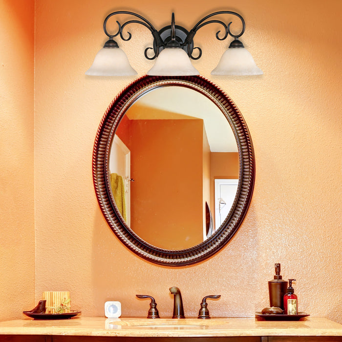 Three Light Bath Vanity from the Homestead collection in Rubbed Bronze finish