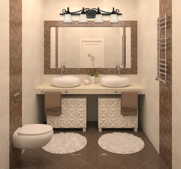 Four Light Bath Vanity from the Belle Meade collection in Rubbed Bronze finish