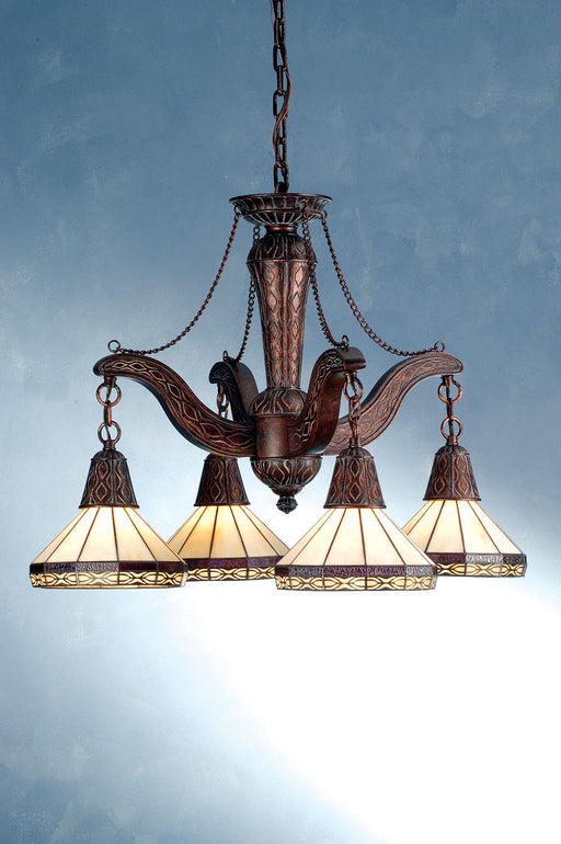 Meyda Tiffany - 71218 - Four Light Chandelier - Crestwood - Antique Copper