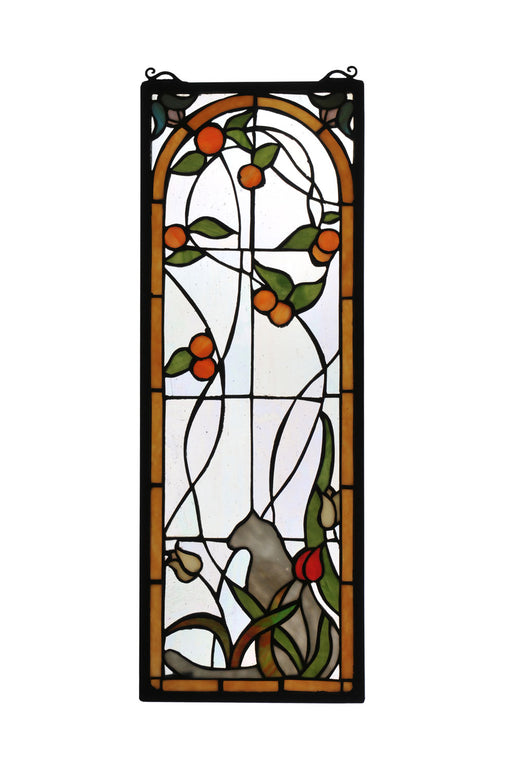 Meyda Tiffany - 67117 - Window - Cat & Tulips - Zasdyi Grey Orange Flame Ha