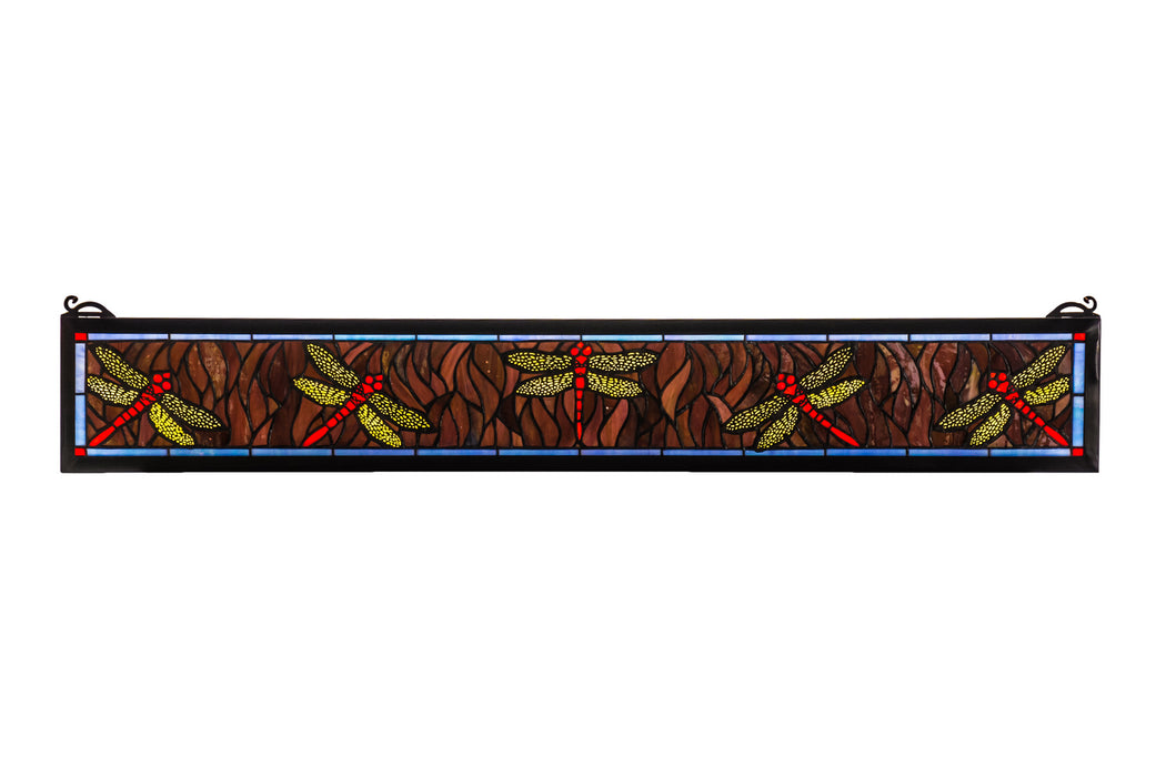 Meyda Tiffany - 72896 - Window - Tiffany Dragonfly - Pbag Flame Orange Purple/Blue