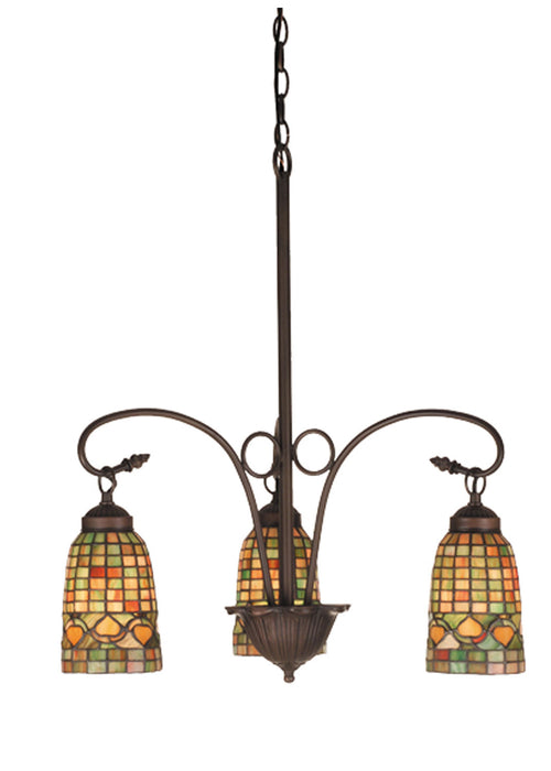 Meyda Tiffany - 73983 - Three Light Chandelier - Tiffany Acorn - Antique