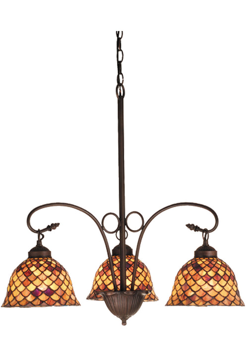 Meyda Tiffany - 74045 - Three Light Chandelier - Fishscale - Antique