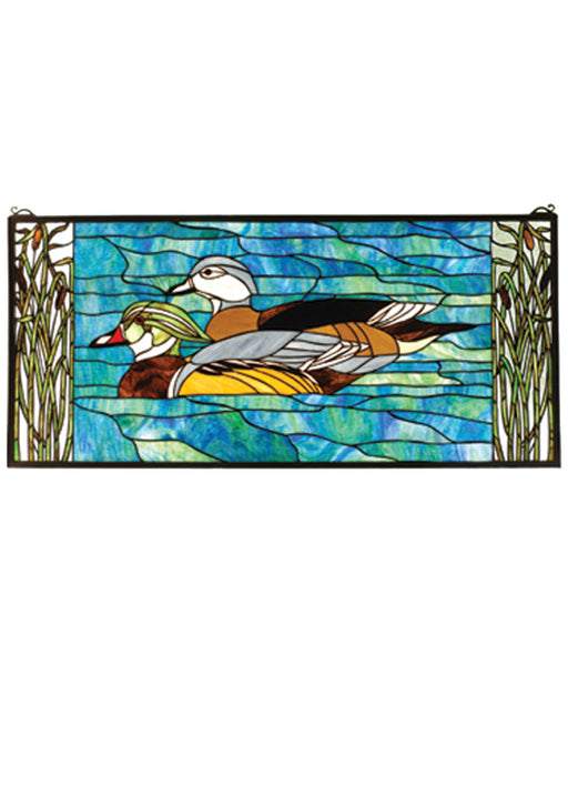 Meyda Tiffany - 77712 - Window - Wood Ducks - Ebna Amber Grey Ha Zasdy
