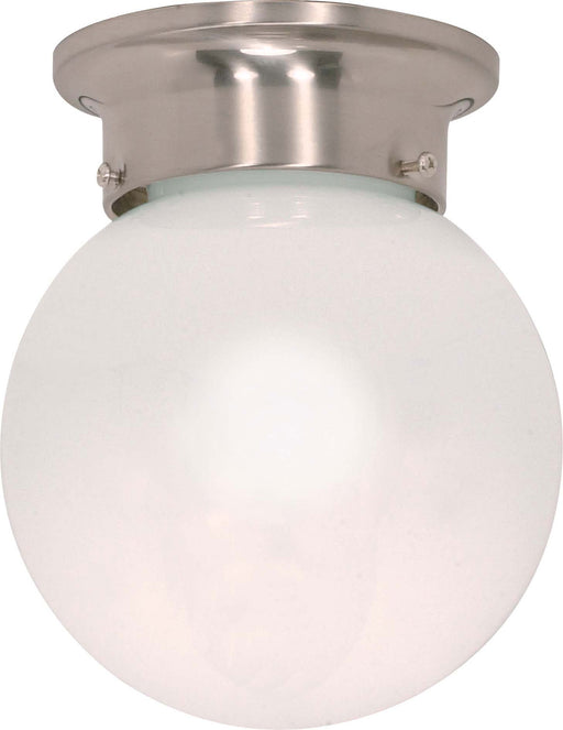 Nuvo Lighting - 60-245 - One Light Flush Mount - 6 White Ball - Brushed Nickel