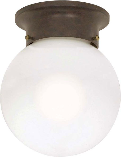 Nuvo Lighting - 60-247 - One Light Flush Mount - 6 White Ball - Old Bronze