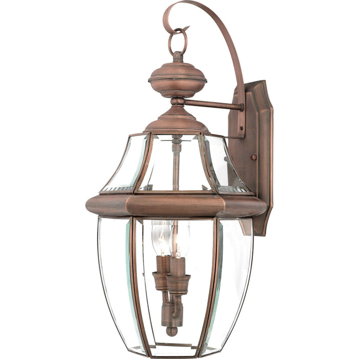 Quoizel - NY8317AC - Two Light Outdoor Wall Lantern - Newbury - Aged Copper