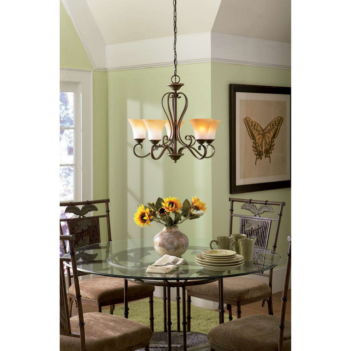 Five Light Chandelier from the Duchess collection in Palladian Bronze finish