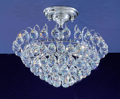 Classic Lighting - 1893 CH CP - Three Light Flush/Semi-Flush Mount - Diamante - Chrome