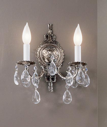 Classic Lighting - 5222 MS C - Two Light Wall Sconce - Barcelona - Millennium Silver