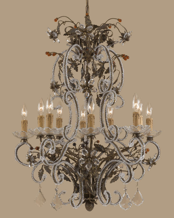 Classic Lighting - 3740 EBG - Ten Light Chandelier - Bella Uva - English Bronze w/Gold