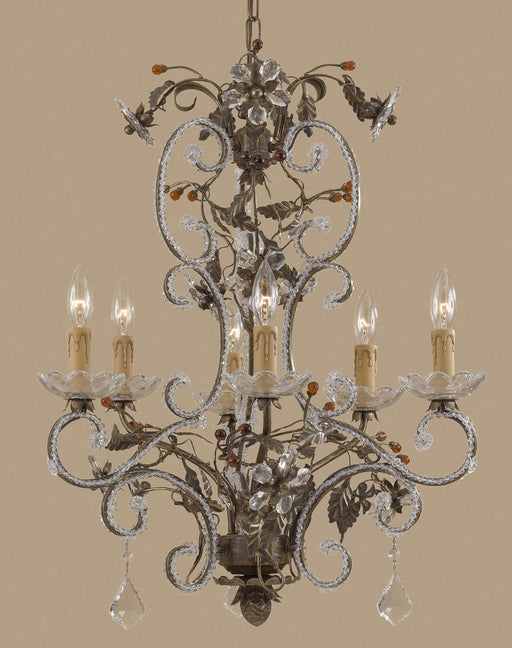 Classic Lighting - 3746 EBG - Six Light Chandelier - Bella Uva - English Bronze w/Gold