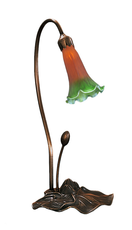 Meyda Tiffany - 12386 - One Light Accent Lamp - Amber/Green Pond Lily - Mahogany Bronze