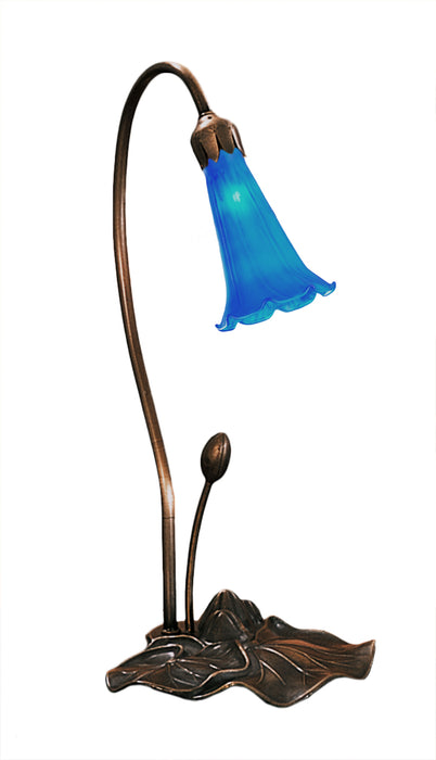 Meyda Tiffany - 12500 - One Light Accent Lamp - Blue Pond Lily - Bronze
