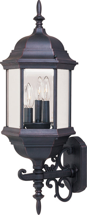 Three Light Outdoor Wall Lantern from the Builder Cast collection in Empire Bronze finish