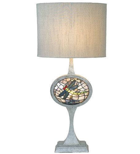 Meyda Tiffany - 12569 - Two Light Table Lamp - Cameo Dragonfly - Nickel