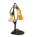 Meyda Tiffany - 13636 - Three Light Accent Lamp - Amber Pond Lily - Copper Vein