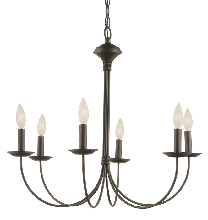 Trans Globe Imports - 9016 BK - Six Light Chandelier - Candle - Black