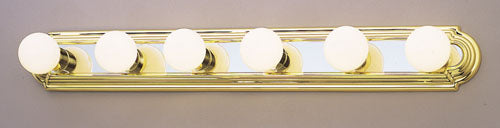 Forte - 5245-06-25 - Six Light Bath Strip - Vanity BB - Polished Brass and Chrome