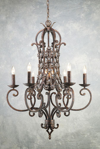 Forte - 7346-09-21 - Mid. Chandeliers - Candle - Chandeliers Rustic Spice - Rustic Spice