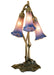 Meyda Tiffany - 14670 - Three Light Accent Lamp - Pink/Blue Pond Lily - Verdigris