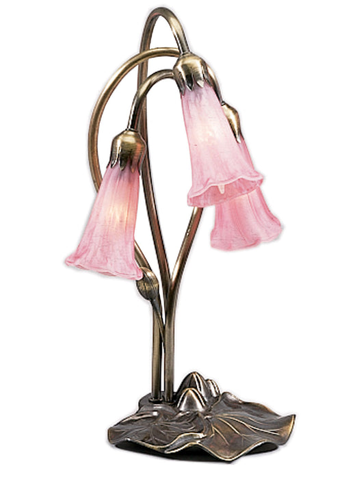Meyda Tiffany - 14728 - Three Light Accent Lamp - Pink Pond Lily - Antique Copper,Custom