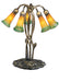 Meyda Tiffany - 14893 - Five Light Accent Lamp - Amber/Green Pond Lily - Antique