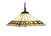 Meyda Tiffany - 17384 - Four Light Pendant - Diamond Band Mission - Beige Green Da Avocado