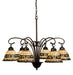 Meyda Tiffany - 18528 - Six Light Chandelier - Tiffany Roman - Natural Wood,Brushed Nickel