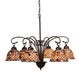 Meyda Tiffany - 18634 - Six Light Chandelier - Tiffany Fishscale - Mahogany Bronze