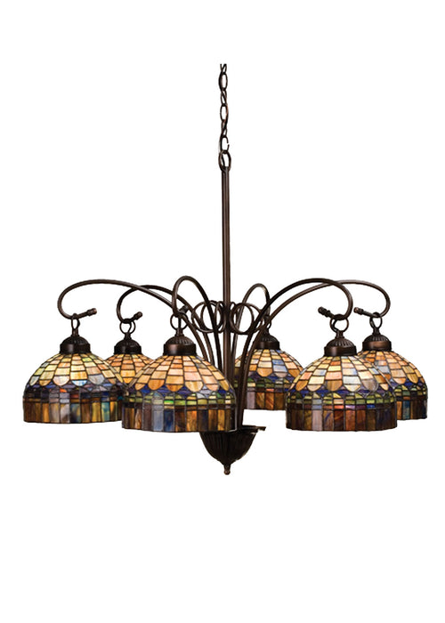 Meyda Tiffany - 18693 - Six Light Chandelier - Tiffany Candice - Green/Blue Pbag