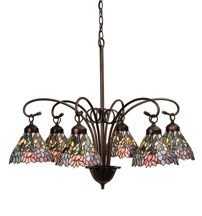 Meyda Tiffany - 18720 - Six Light Chandelier - Wisteria - Oil Rubbed Bronze