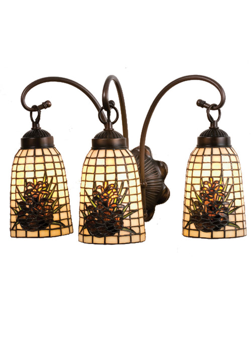 Meyda Tiffany - 18785 - Three Light Wall Sconce - Pine Barons - Antique