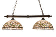 Meyda Tiffany - 18842 - Two Light Island Pendant - Tiffany Turning Leaf - Timeless Bronze