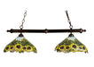 Meyda Tiffany - 18845 - Two Light Island Pendant - Wild Sunflower - Timeless Bronze