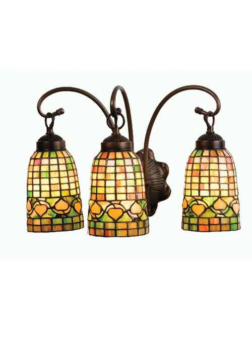 Meyda Tiffany - 18866 - Three Light Wall Sconce - Tiffany Acorn - Antique
