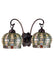Meyda Tiffany - 19014 - Two Light Wall Sconce - Jeweled Basket - Mahogany Bronze
