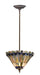Meyda Tiffany - 23199 - One Light Semi-Flushmount - Tiffany Jeweled Peacock - Antique