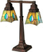 Meyda Tiffany - 24284 - Two Light Desk Lamp - Mackintosh Leaf - Antique Copper