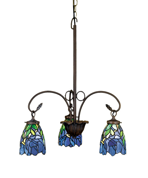 Meyda Tiffany - 27412 - Three Light Chandelier - Iris - Craftsman Brown