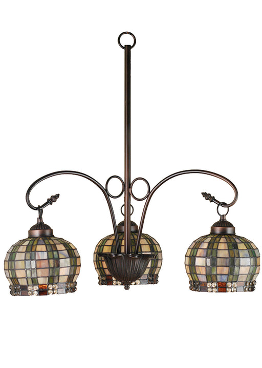 Meyda Tiffany - 27420 - Three Light Chandelier - Jeweled Basket - Mahogany Bronze