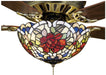Meyda Tiffany - 27458 - Fan Light Fixture - Renaissance Rose - Beige Burgundy Ca