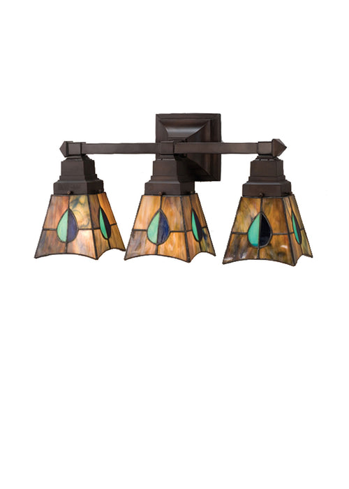 Meyda Tiffany - 31231 - Three Light Wall Sconce - Mackintosh Leaf - Green/Blue Aqua/Green Purple/Blue
