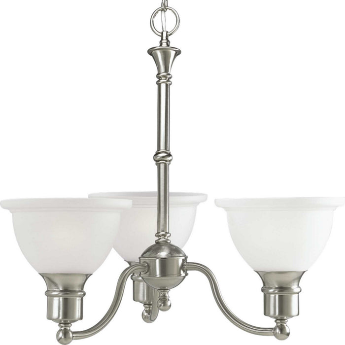 Three Light Chandelier from the Madison collection in Brushed Nickel finish