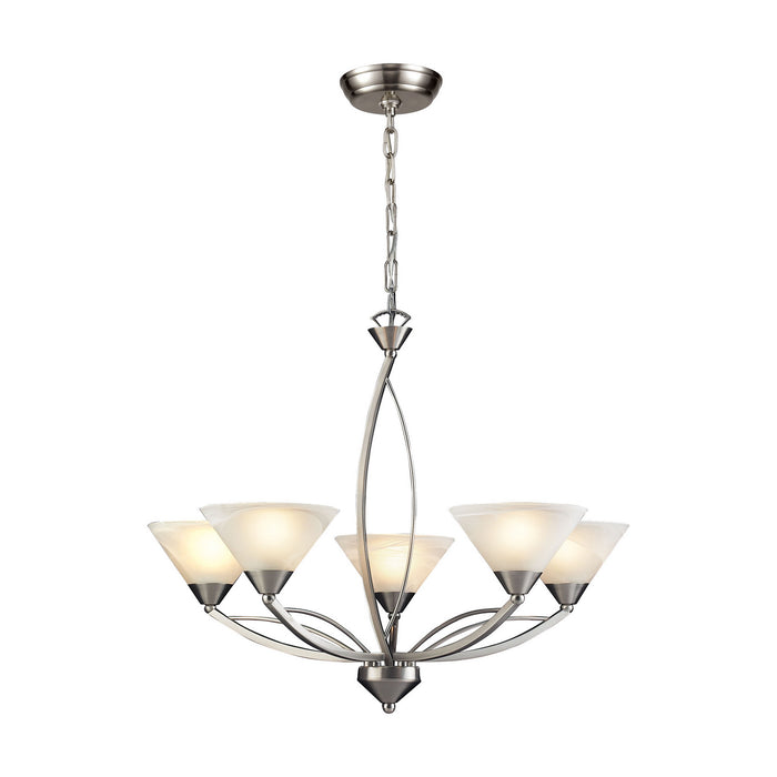 Five Light Chandelier from the Elysburg collection in Satin Nickel finish