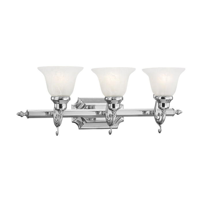 Three Light Bath Vanity from the French Regency collection in Polished Chrome finish
