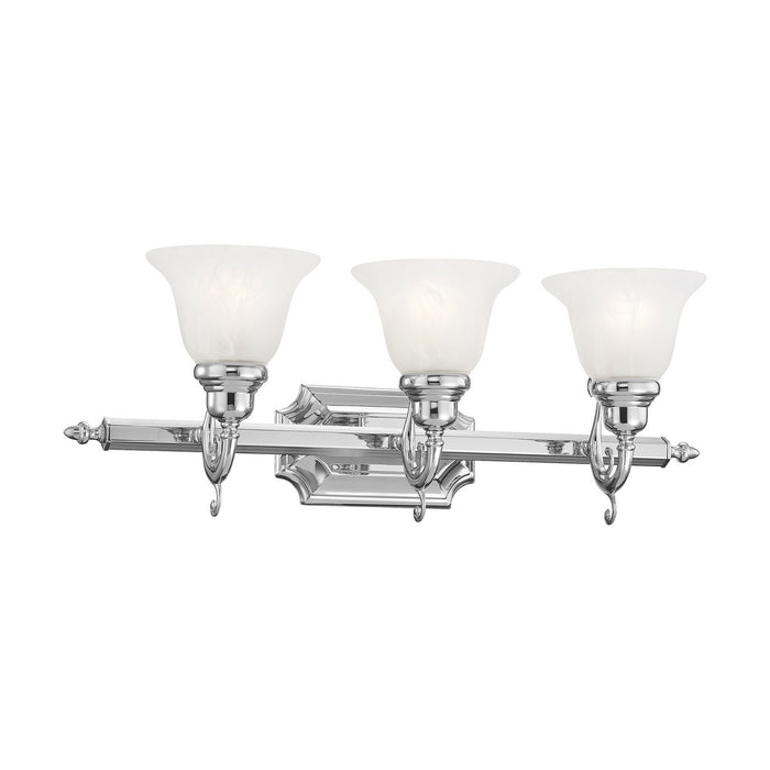 Three Light Bath Vanity from the French Regency collection in Polished Chrome finish