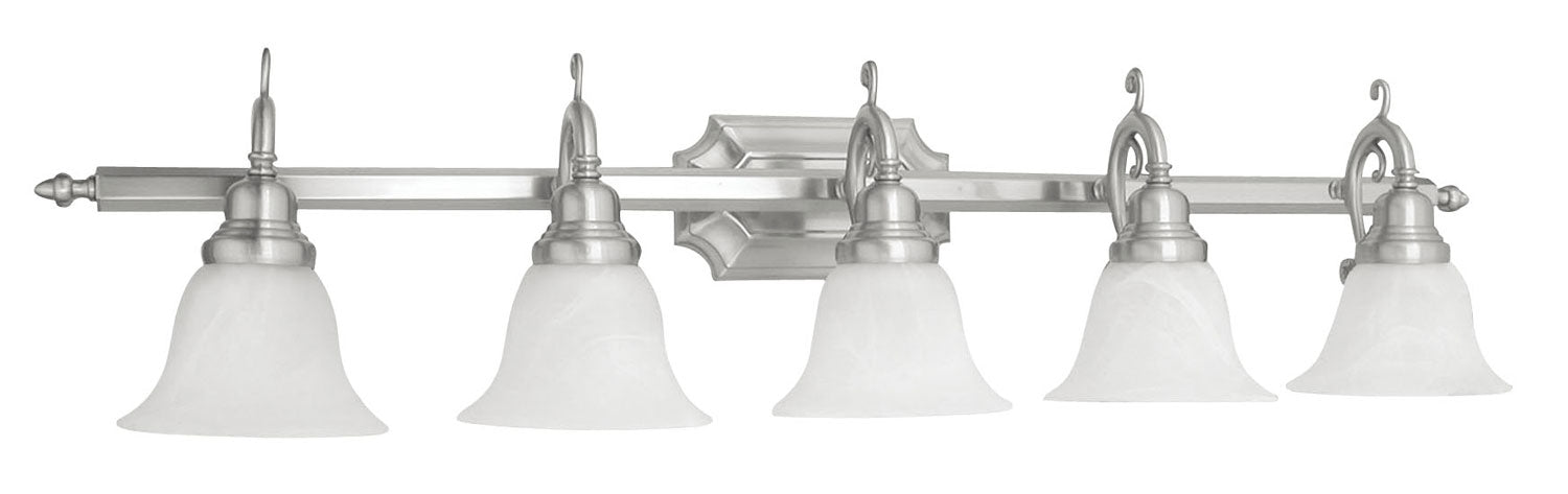 Livex Lighting - 1285-91 - Five Light Bath Vanity - French Regency - Brushed Nickel