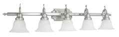 Livex Lighting - 1285-91 - Five Light Bath Vanity - French Regency - Brushed Nickel