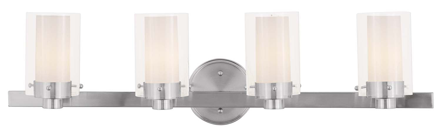 Livex Lighting - 1544-91 - Four Light Bath Vanity - Manhattan - Brushed Nickel